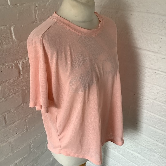 Adidas Oversize T Shirt - Size L 16/18 - Peach - Cotton - P2P 23โ - Picture 3 of 8